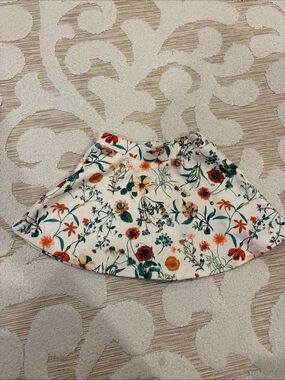 Zara Kids Skirt – White with Orange & Green Flowers